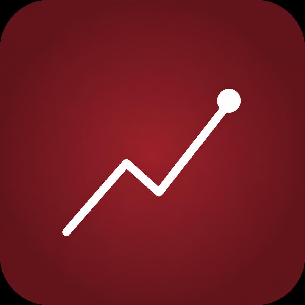 The Saverz app icon: a white rising line on deep red