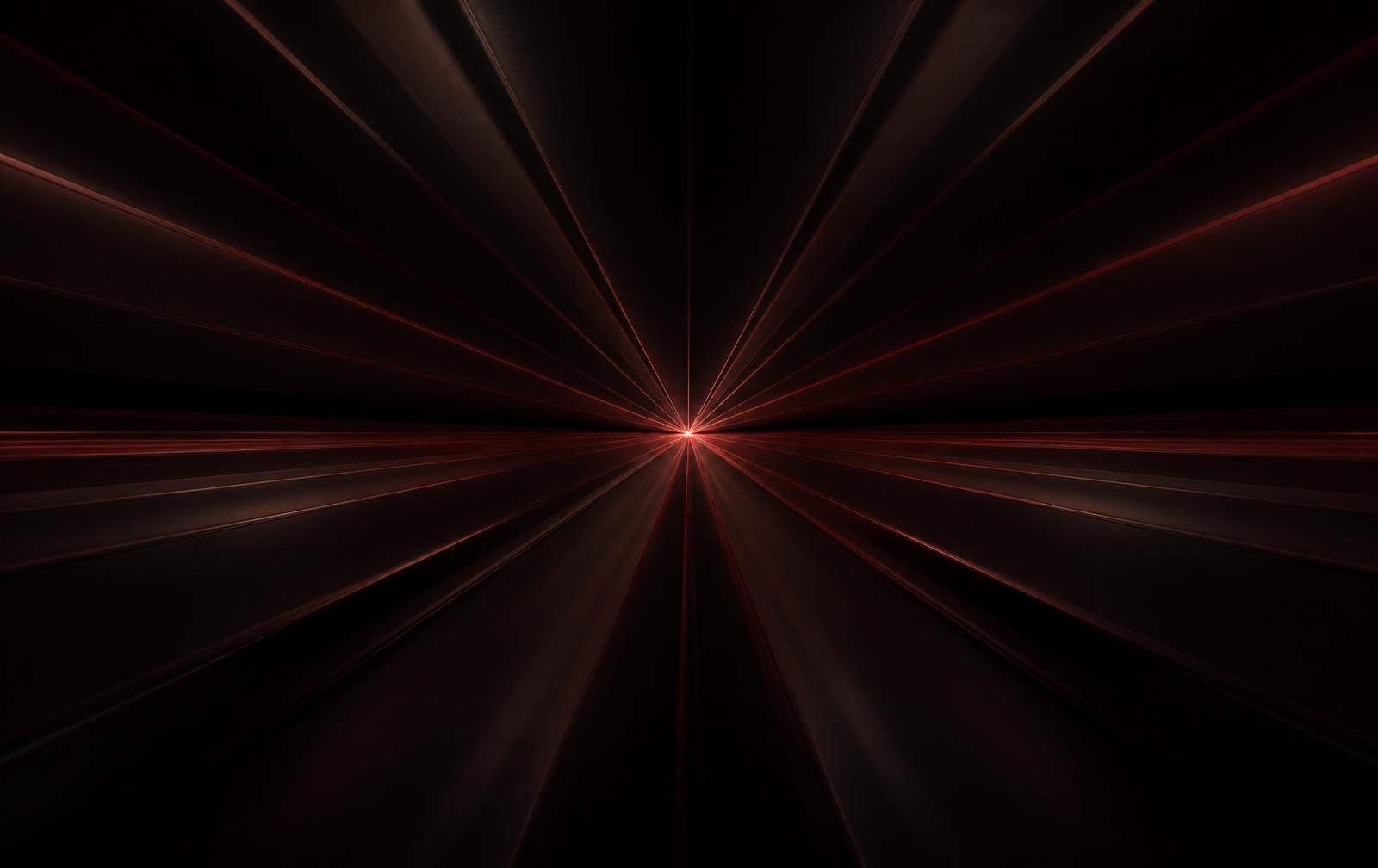 Fine dark-red lines of light converging into a single point
